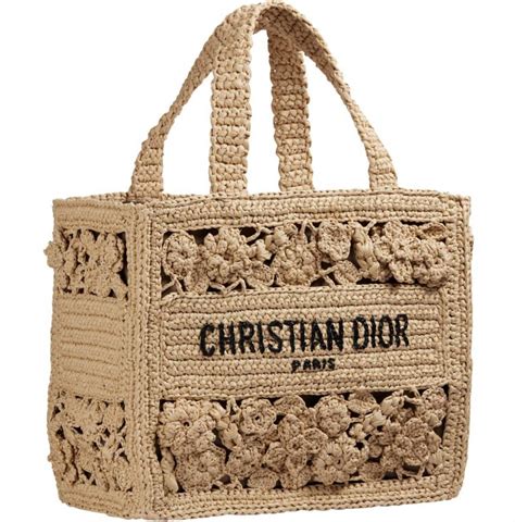 christian dior raffia bag.